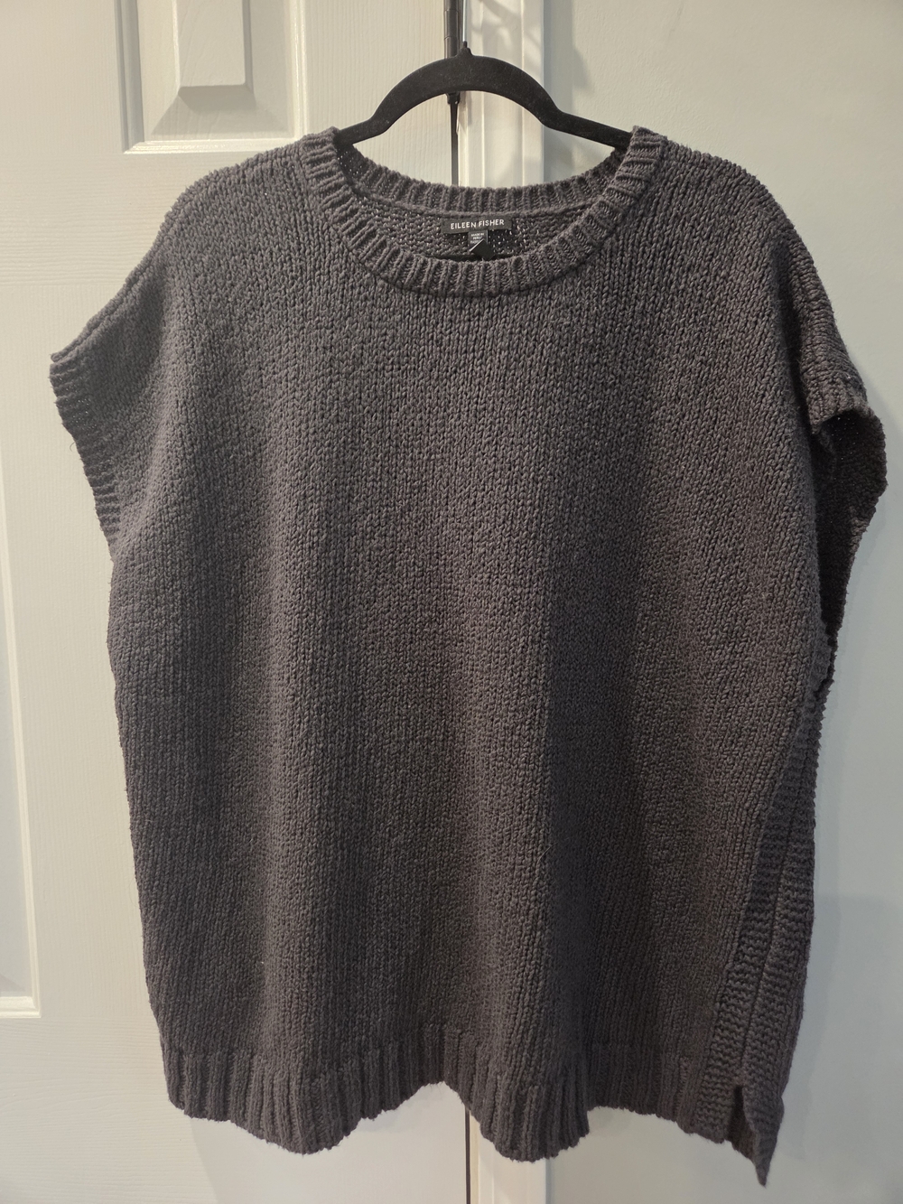 Eileen Fisher Charcoal Gray Knit Sweater Top
